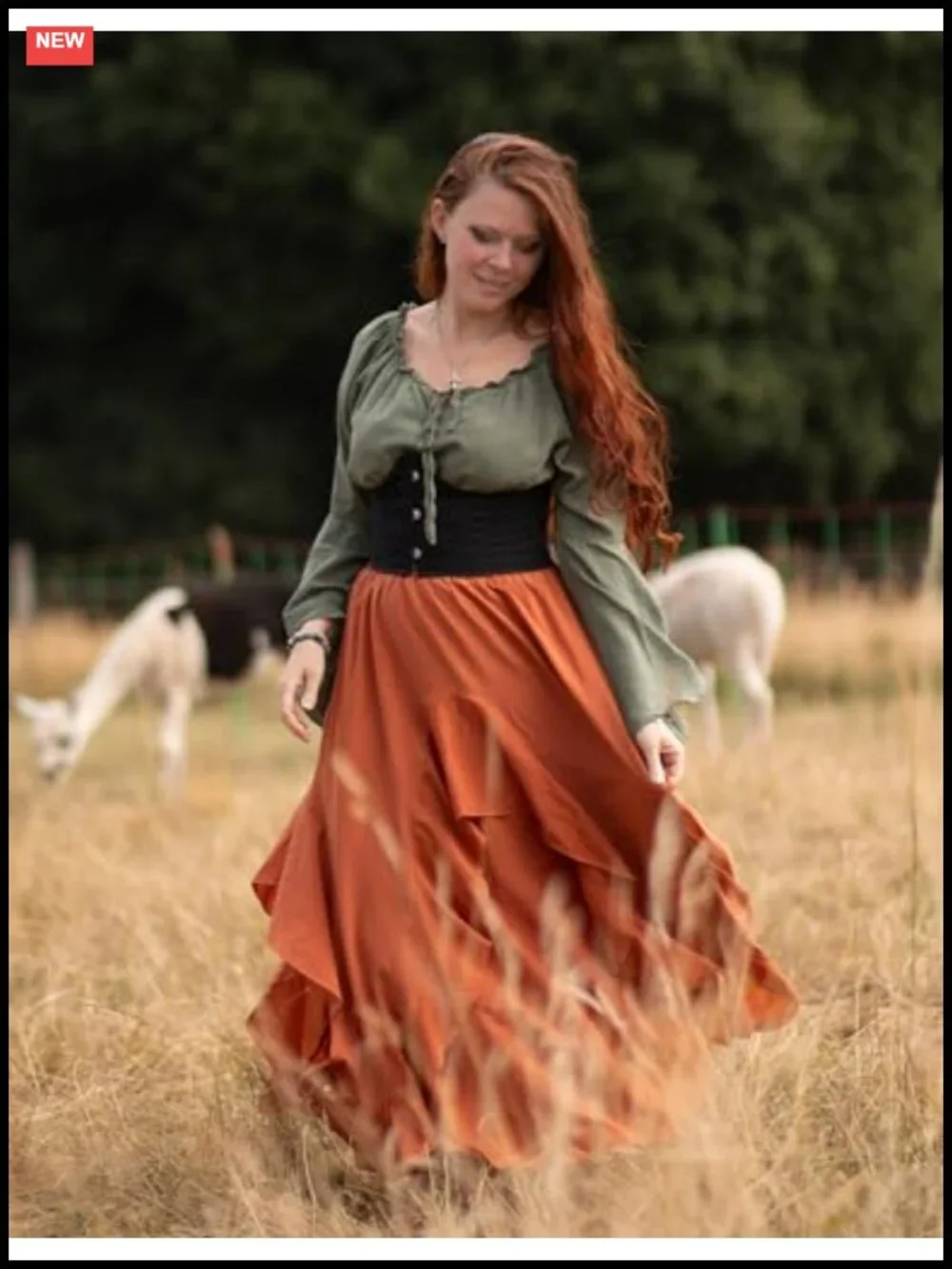 Ruffled Flowy Maxi Skirt with Pockets | A-Line Chiffon Summer Renaissance Skirt